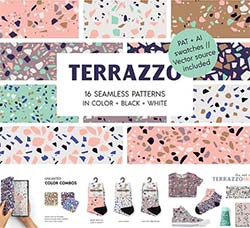 极品PS图案－水磨石无缝拼接(含AI/PNG/JPG格式)：Terrazzo Seamless Patterns